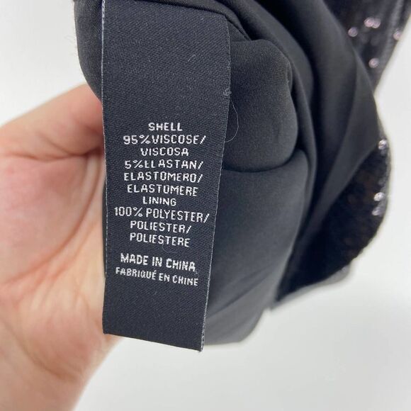 Tibi Black Party Sequined Spaghetti Strap Mini Slip Dress womens 4 - Picture 5 of 5